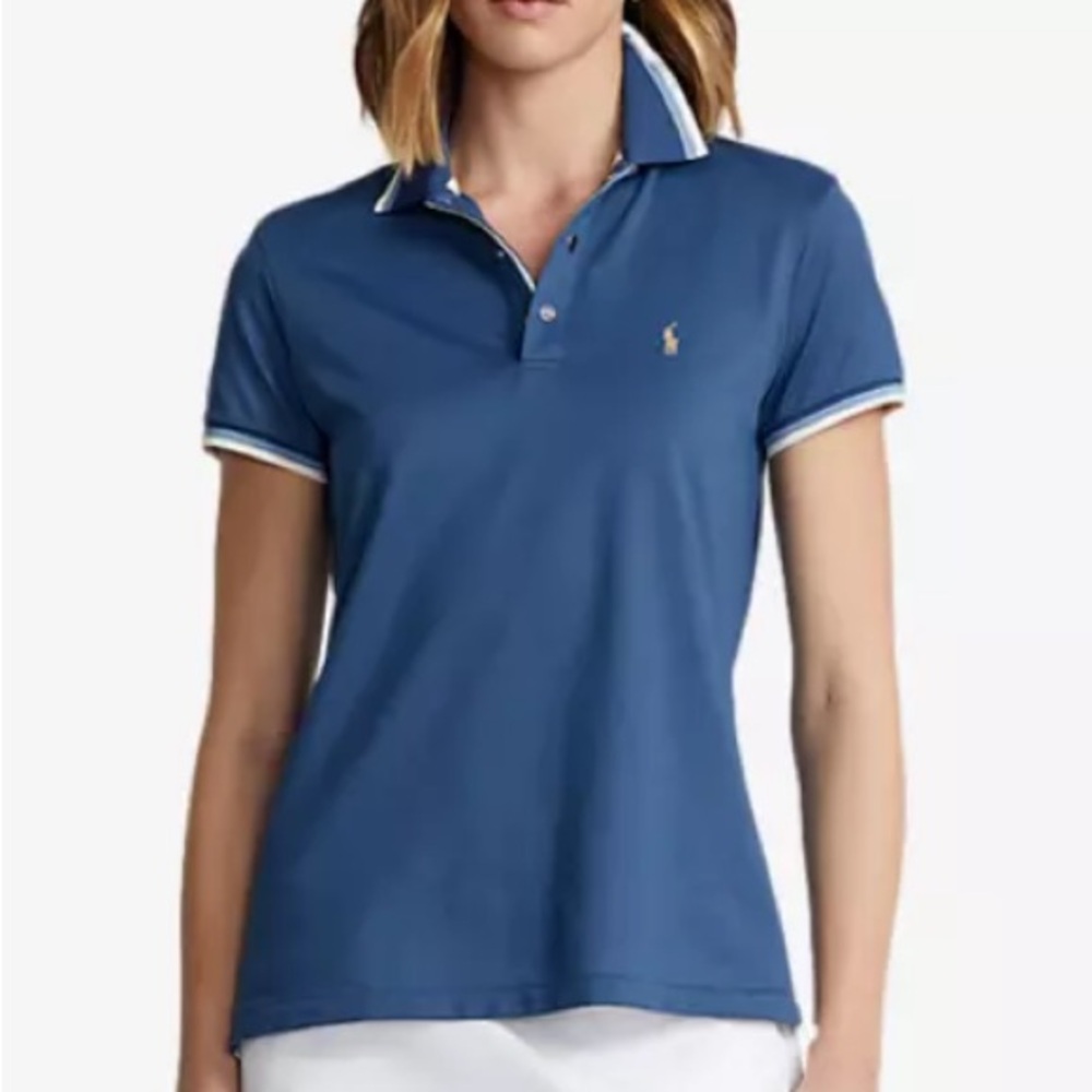 RLX Ralph Lauren Women’s Blue Golf Val Polo Tailored Fit Size L